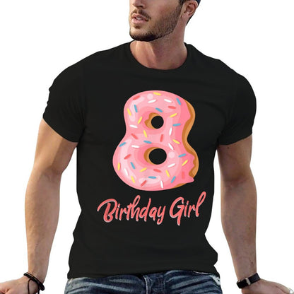 I Am A Eight Year Old Birthday Girl Donut T Shirt  Durable T-Shirt