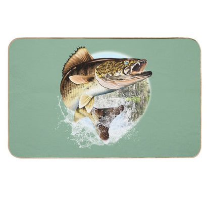 Mary Tracy - Jumping Walleye  Repositionable Bath Mat