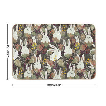 Rabbit Flowers  Eco-Friendly Bath Mat