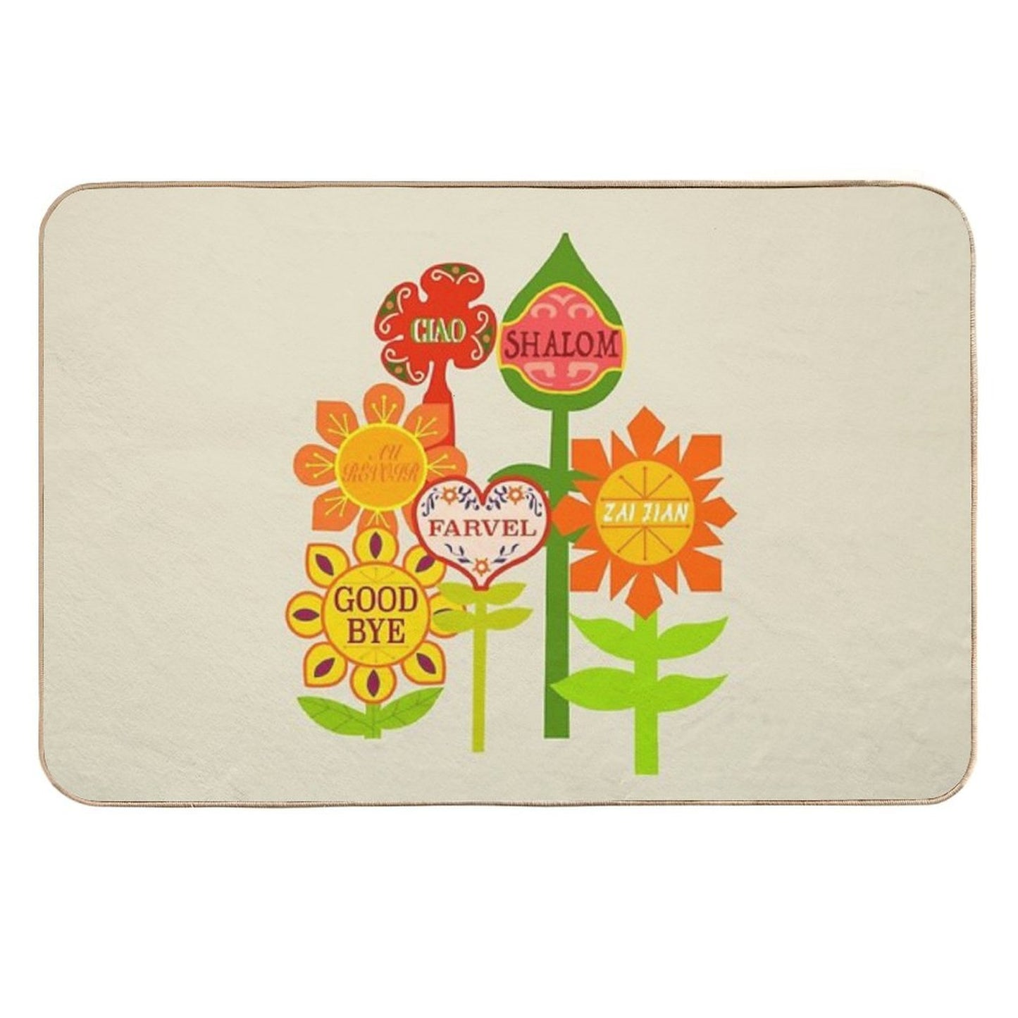 It's A Small World Goodbye Room Flowers  Rapid-Drying Bath Mat