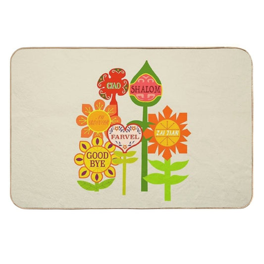 It's A Small World Goodbye Room Flowers  Rapid-Drying Bath Mat