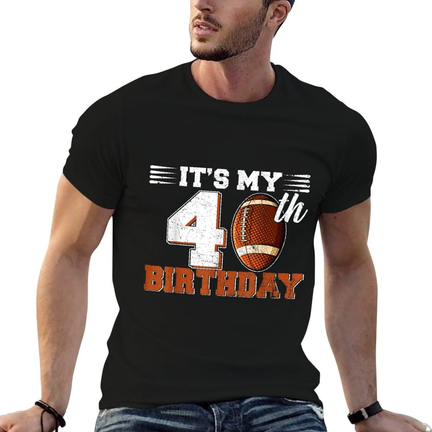 Funny It&#39;s My 40th Birthday Football Lover 40 Years Old Bday  Relaxed-fit T-Shirt