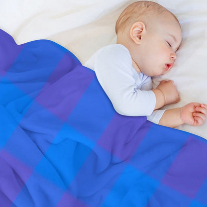 Deep Blue And Violet Checkered Pattern Durable Throw Blanket