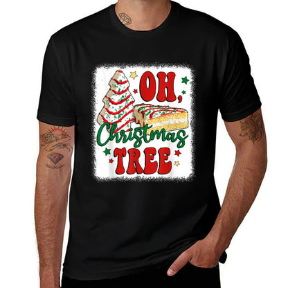 Oh Christmas Tree Cakes Debbie Becky Jen Groovy Retro Pajama  Moisture-wicking T-Shirt