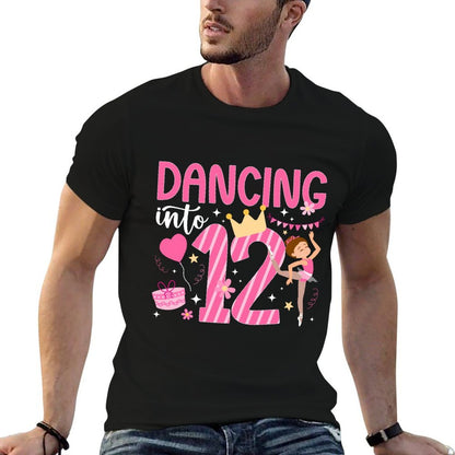 12th Birthday Dance Girl Twelve Year Old Dancer Birthday  Oversized Silhouette T-Shirt