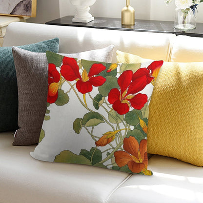 Nasturtium Flower Soft Multiple Sizes Throw Pillow