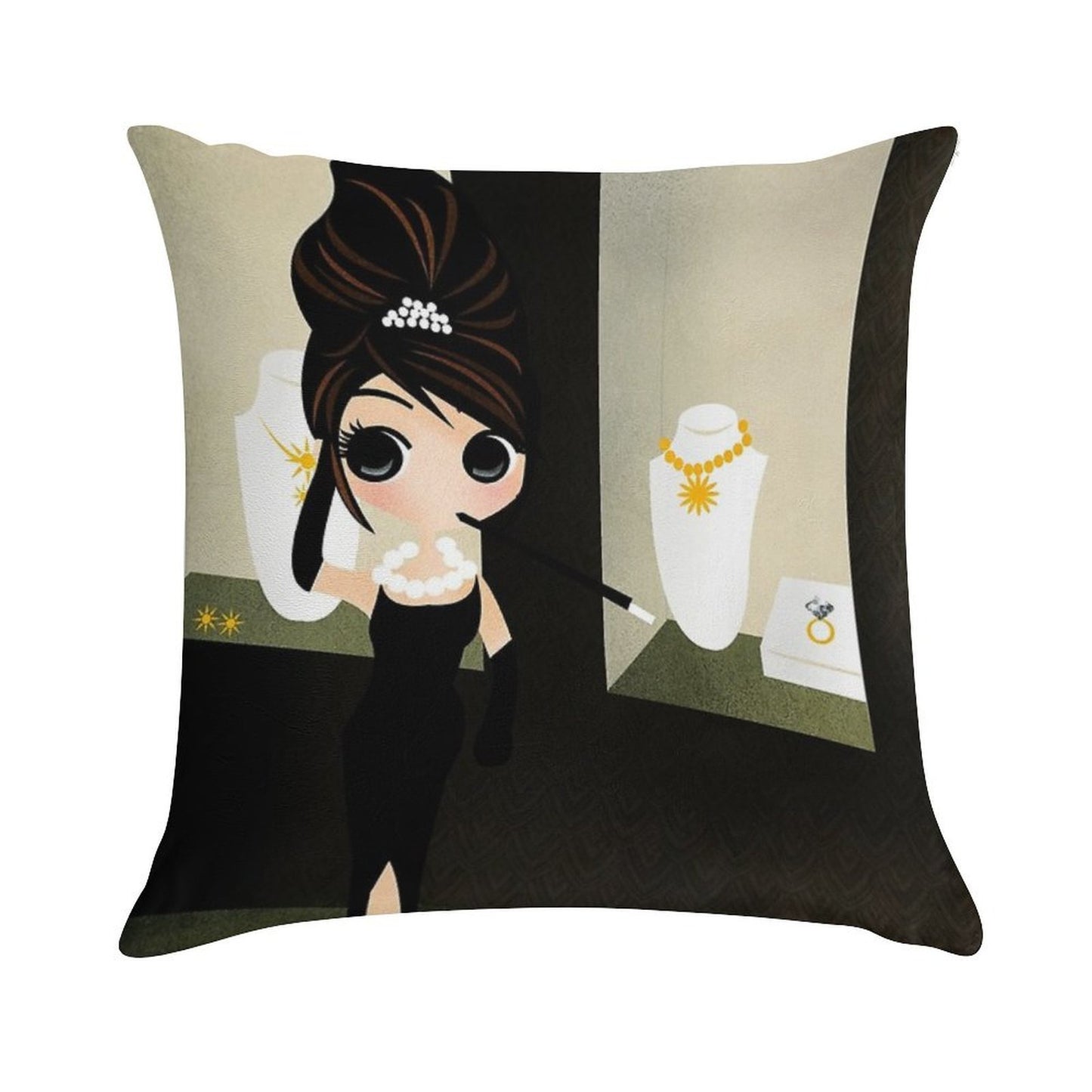 Breakfast at Tiffany's Soft Hidden Zipper Throw Pillow