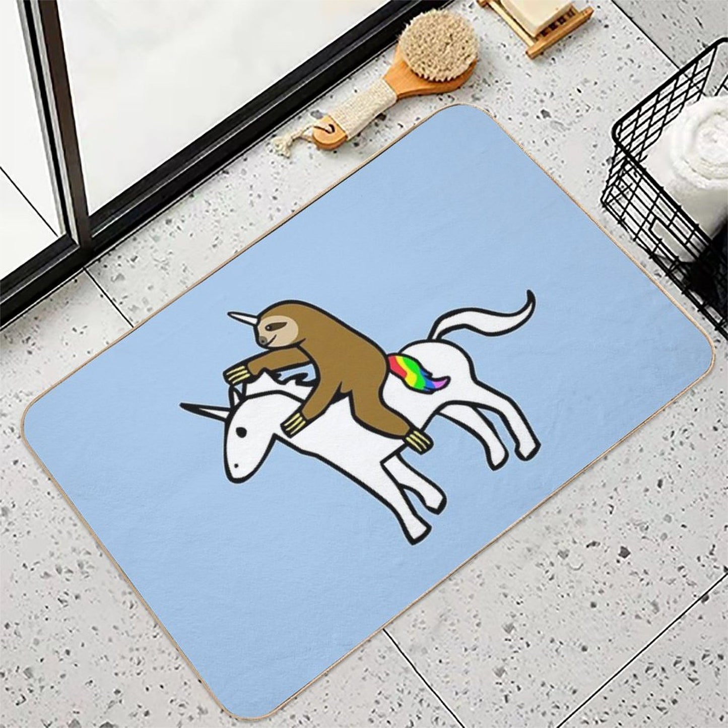 Slothicorn Riding Unicorn  Multi-Purpose Bath Mat