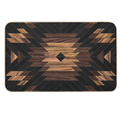 Urban Tribal Pattern No.7 - Aztec - Wood  Rapid-Drying Bath Mat