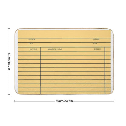 Vintage Library Card - Yellow Gold  Pet-Safe Bath Mat
