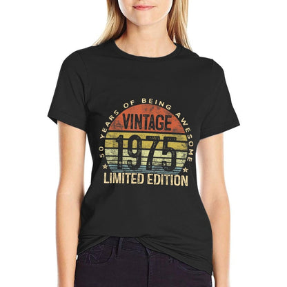 Vintage 1975 Limited Edition 50 Year Old Gifts 50th Birthday  Wrinkle-resistant T-Shirt