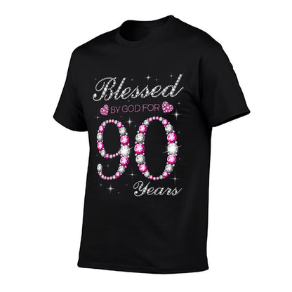 Blessed By God For 90 Years Old 90th Birthday Party B-day Comfortable T-Shirt