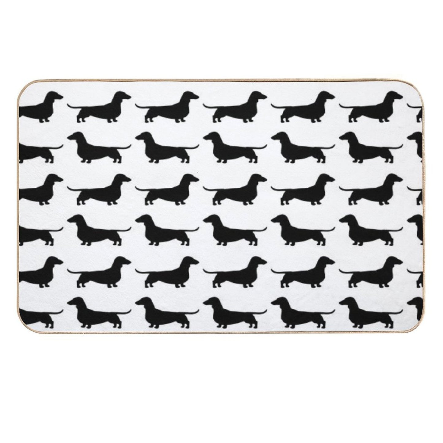 Dachshund Dog Silhouette(s)  Smooth Coated Wiener Dog  Fade-Resistant Bath Mat
