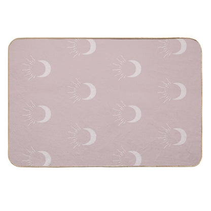 Cute Sun And Moon Design Boho Aesthetic In Muted Colors Gray Pink  Versatile Bath Mat