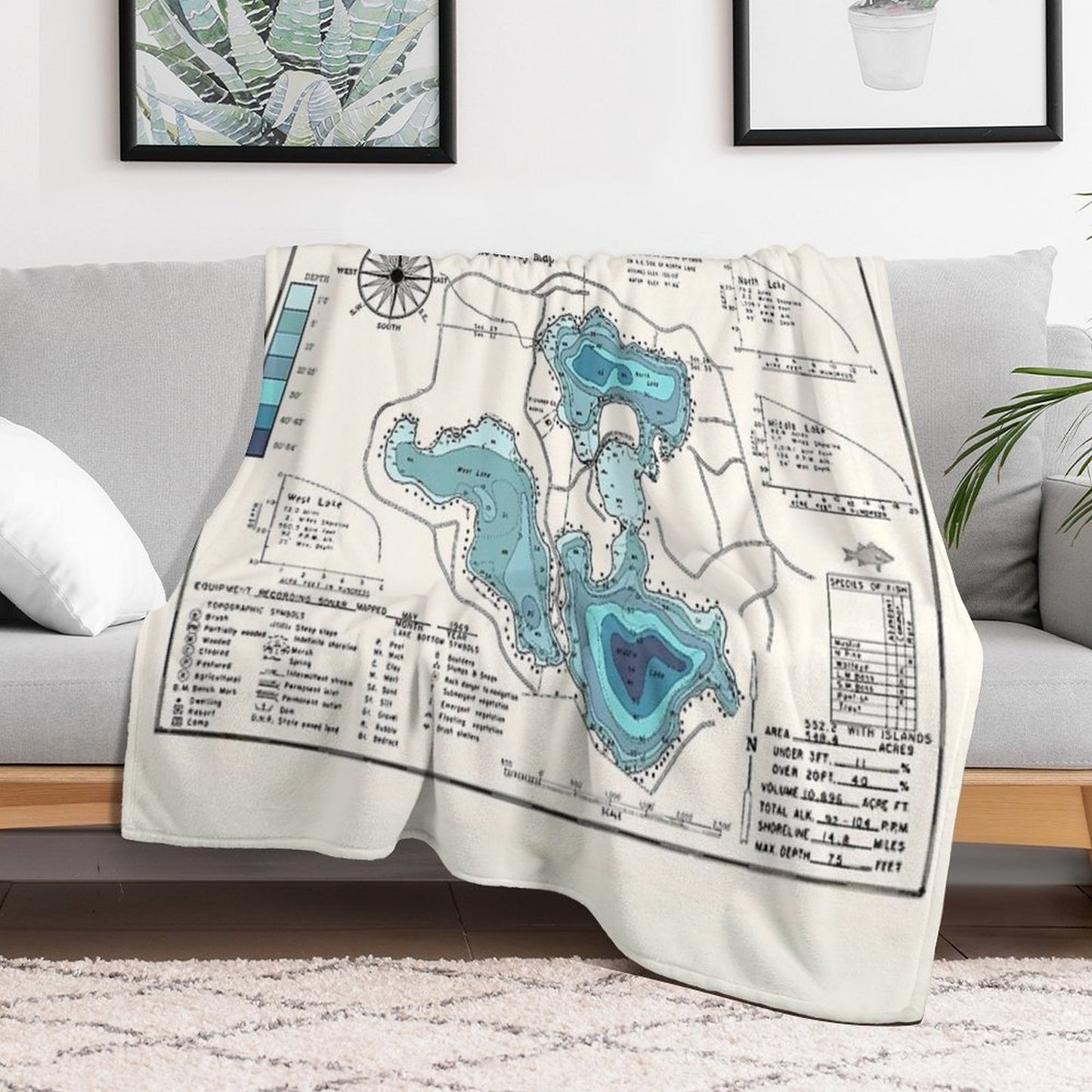 Spread Eagle Chain Lake WI Florence County Compact Throw Blanket