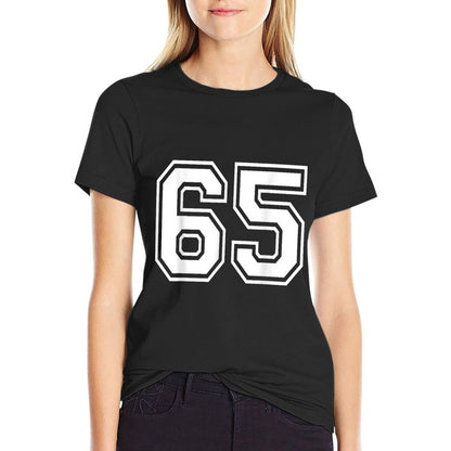 Number 65 Varsity Sports Team Jersey 65th Birthday 65 Years  Cotton T-Shirt