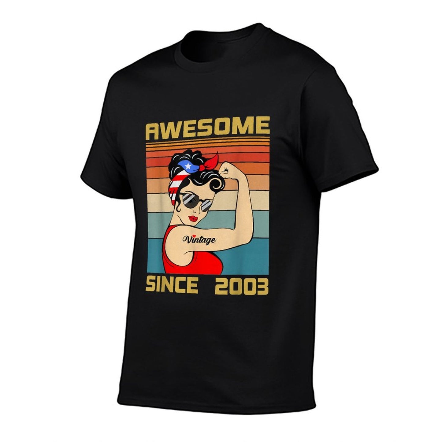 22th Birthday Gift 22 Years Old For Women Retro Vintage 2003  Eco-friendly Material T-Shirt