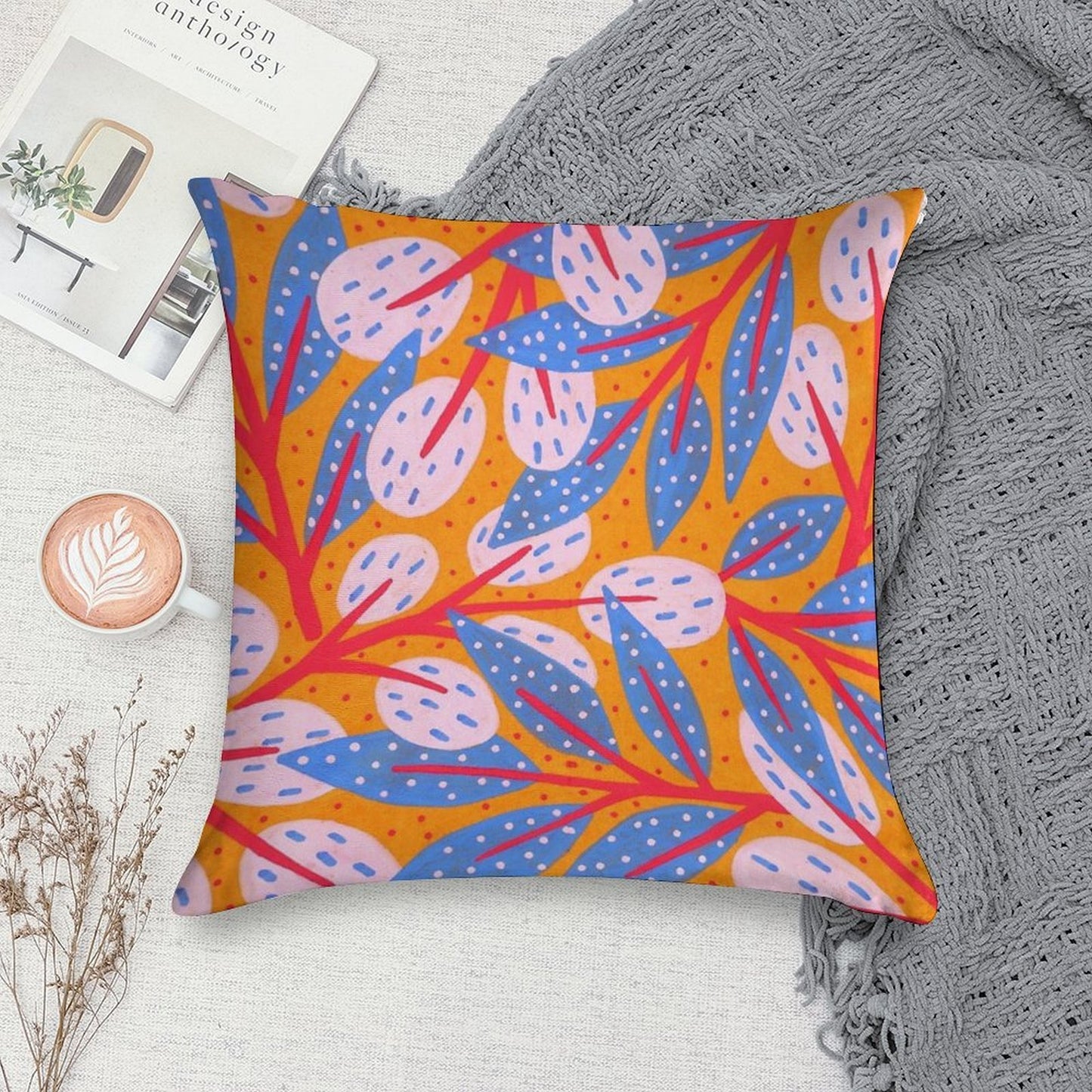 Gold Sky in The Forest Soft Multiple Sizes Throw Pillow