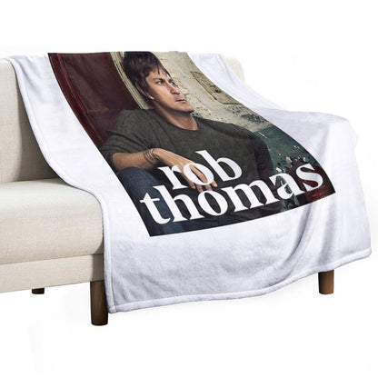 Rob Thomas Singer Music Band Sustainable Throw Blanket