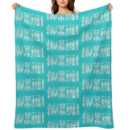 White Pyrex Amish Butterprint Pattern Travel-friendly Throw Blanket