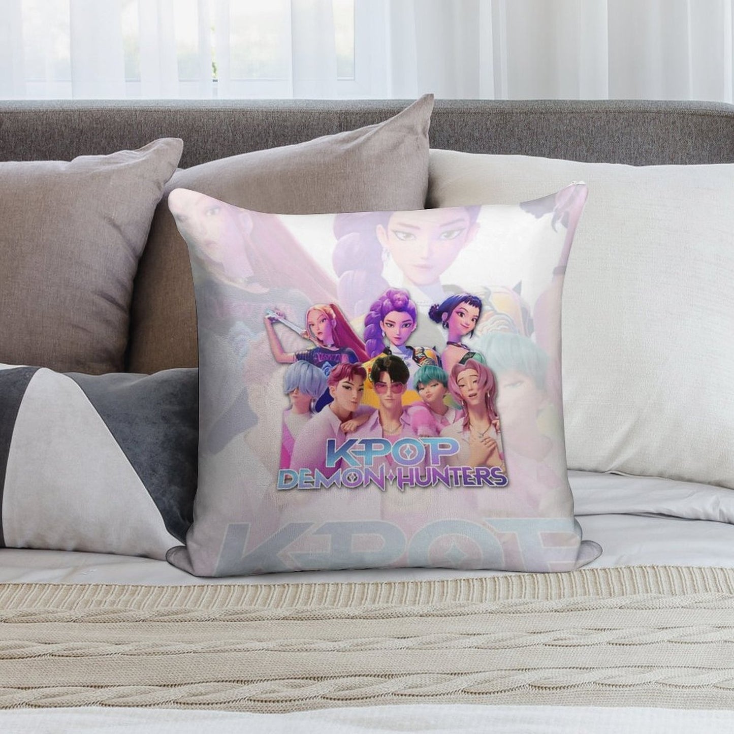 Kpop Demon Hunters Soft Washable Throw Pillow