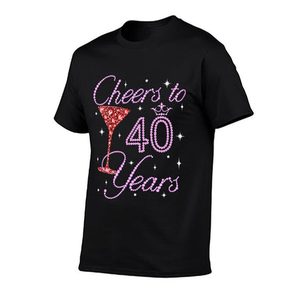 Cheers To 40 Year Old Gifts 40th Birthday Queen Women  Lightweight T-Shirt