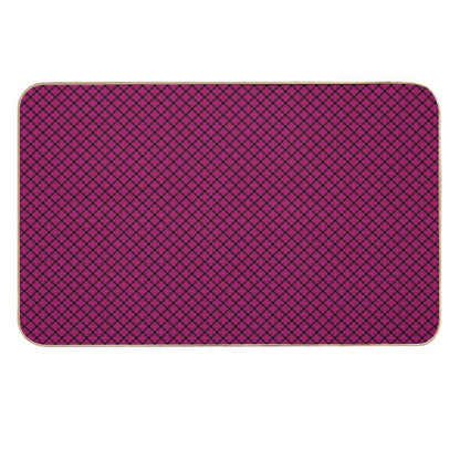 Pink And Black Medallions  Slip-Resistant Bath Mat