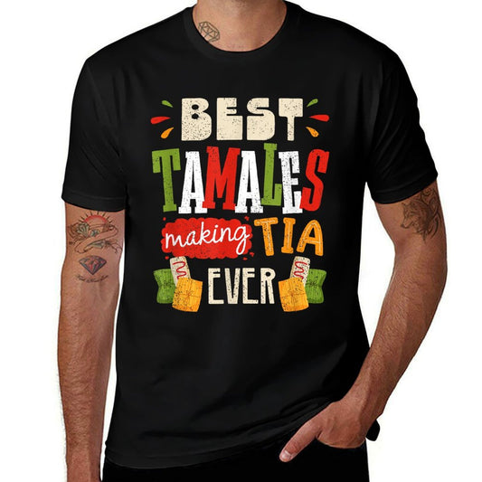 Tamale Maker Mexican Christmas Tamale Making Tamales Aunt  Ribbed Collar T-Shirt