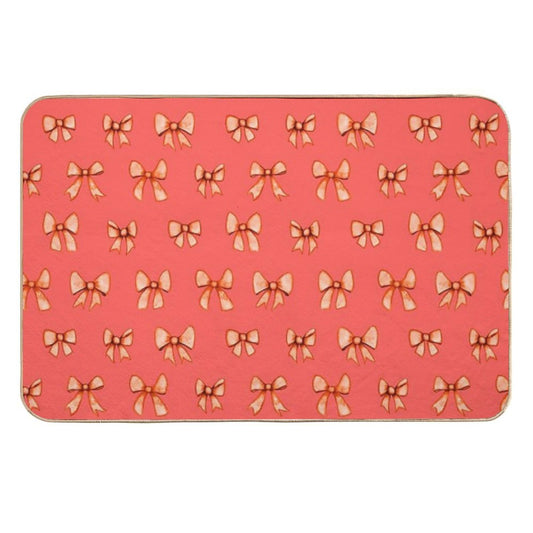Bows That Don’t Come Undone. Soft Ribbons, Sweet Watercolor... And A Phrase with Attitude Knot Sorry. Because You Don’t Always  Stain-Proof Bath Mat