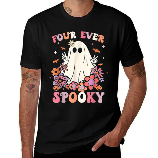 Four Ever Spooky Halloween 4th Birthday Party Decorations  Slim-fit Cut T-Shirt