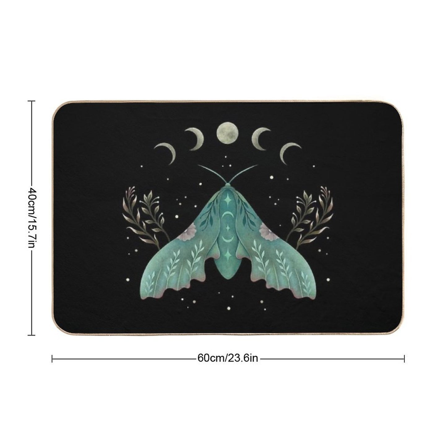 Luna And Moth  Rapid-Drying Bath Mat