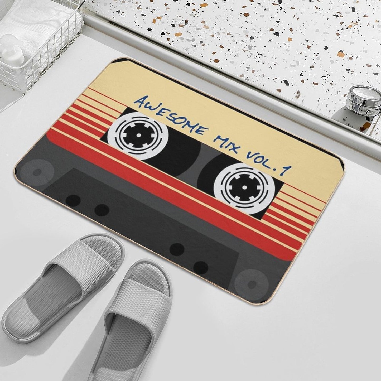Awesome Mixtape Vol 1, Tape, Music, Retro Durable Bath Mat