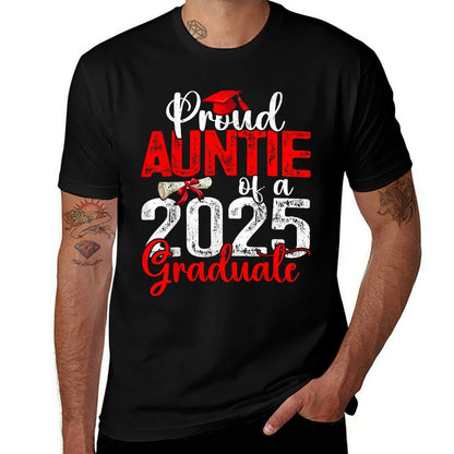 Proud Auntie Of A Class Of 2025 Graduate Senior Graduation  Heathered Texture T-Shirt