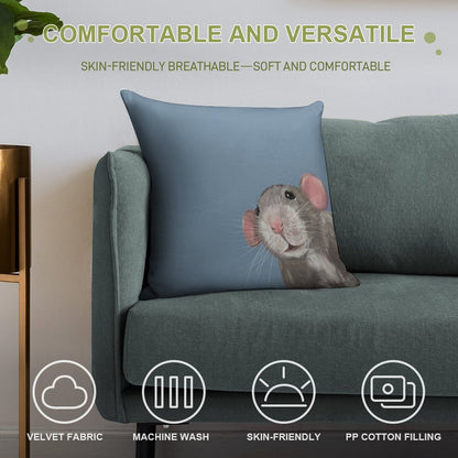 The Peeking Rat Soft Gift Ready Throw Pillow