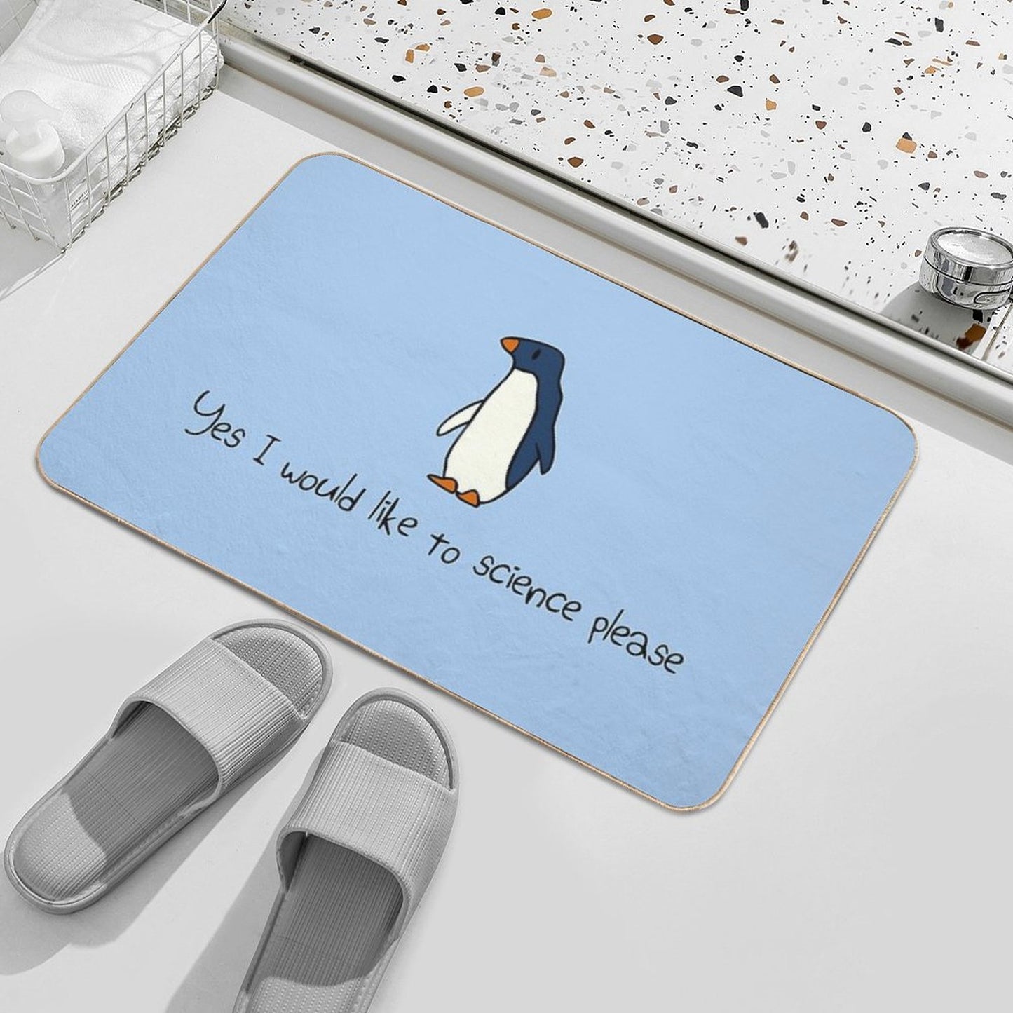 Yes I Would Like To Science Please Penguin  Anti-Trip Bath Mat