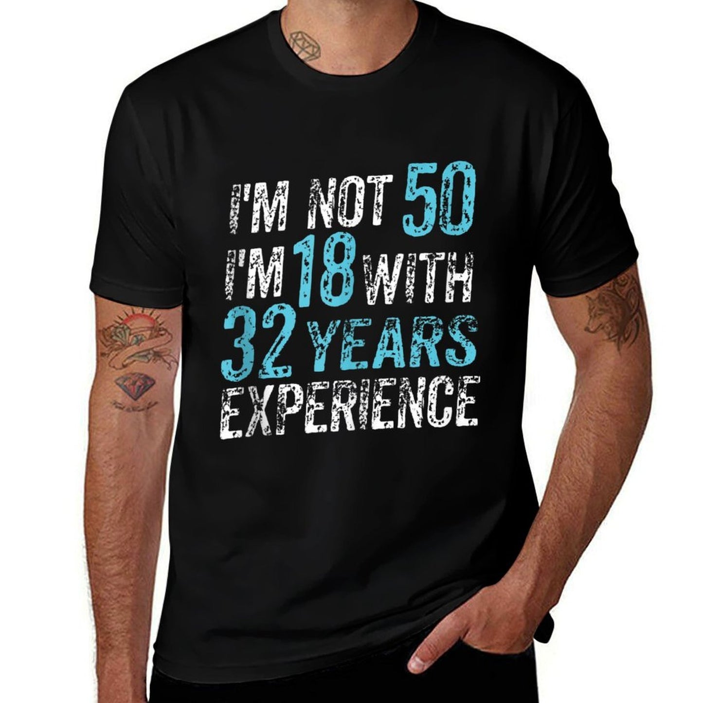 I'm Not 50 I'm 18 With 32 Years of Experience 50th Birthday  Wrinkle-resistant T-Shirt