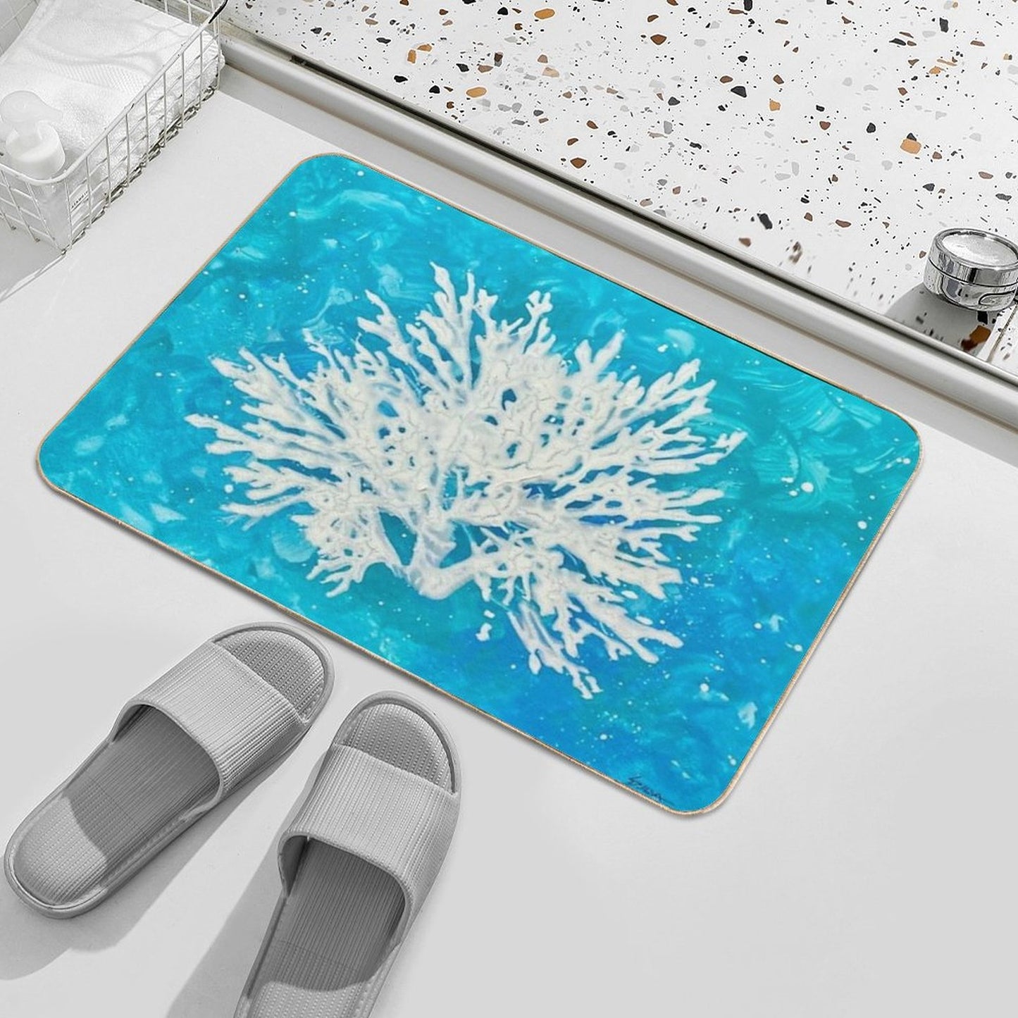 White Coral  Pet-Safe Bath Mat