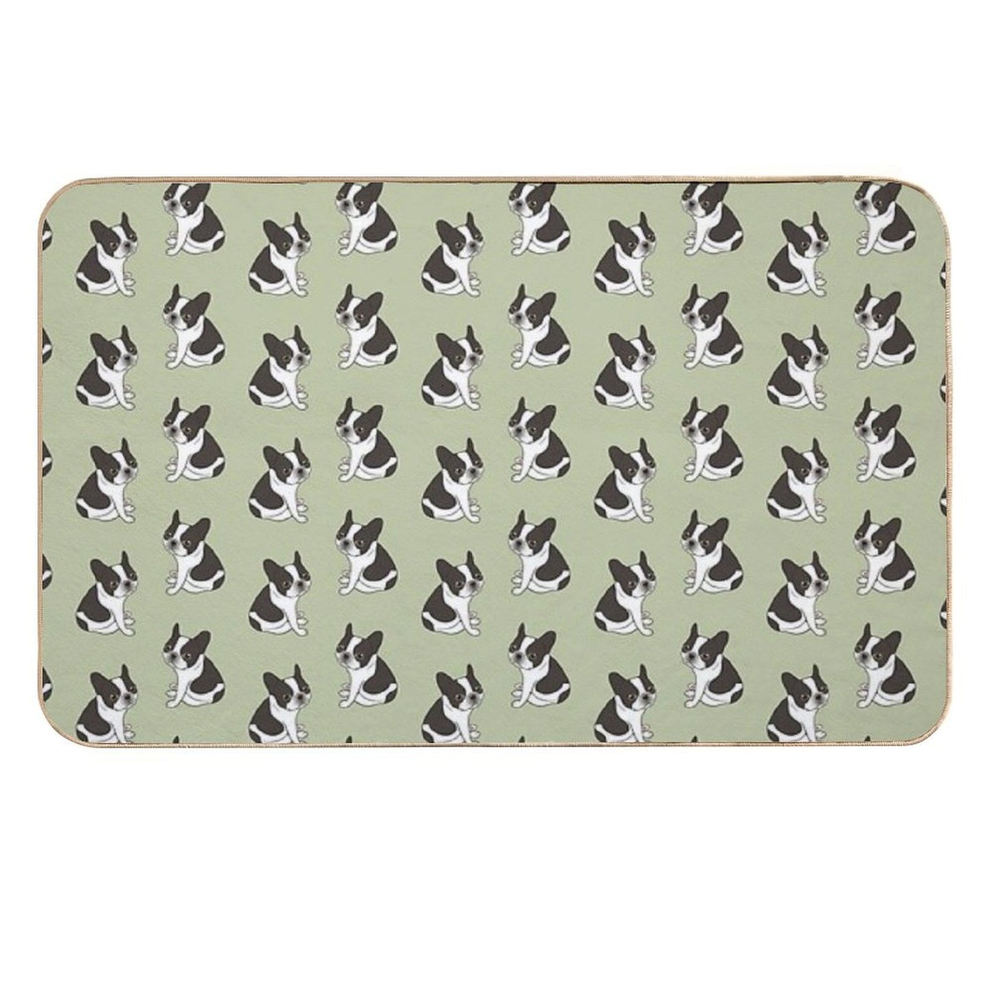 Say Hello to The Cute Double Hooded Pied French Bulldog  Long-Lasting Bath Mat