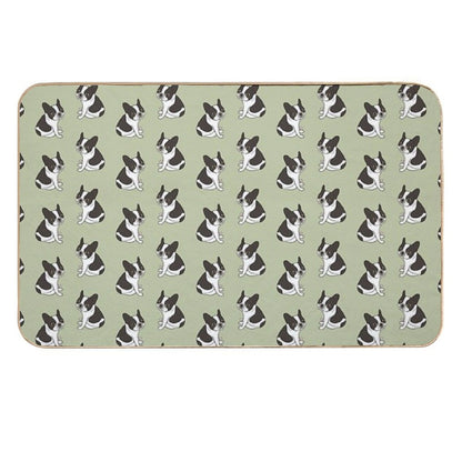 Say Hello to The Cute Double Hooded Pied French Bulldog  Long-Lasting Bath Mat