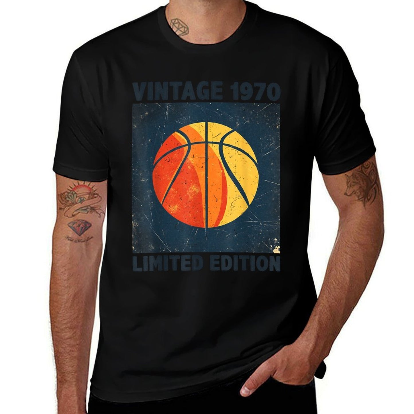 Classic Retro Vintage 1970 Basketball Lover Limited Edition  Slim-fit Cut T-Shirt