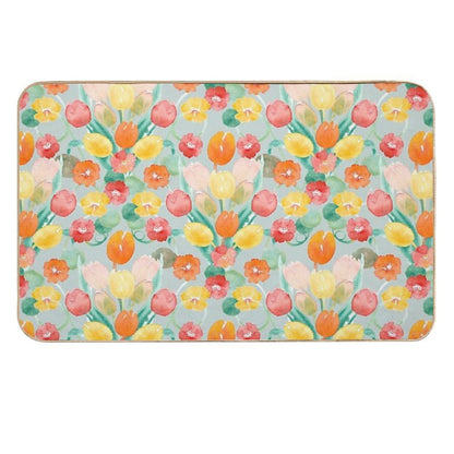 Tulips And Nasturtiums  Pet-Safe Bath Mat