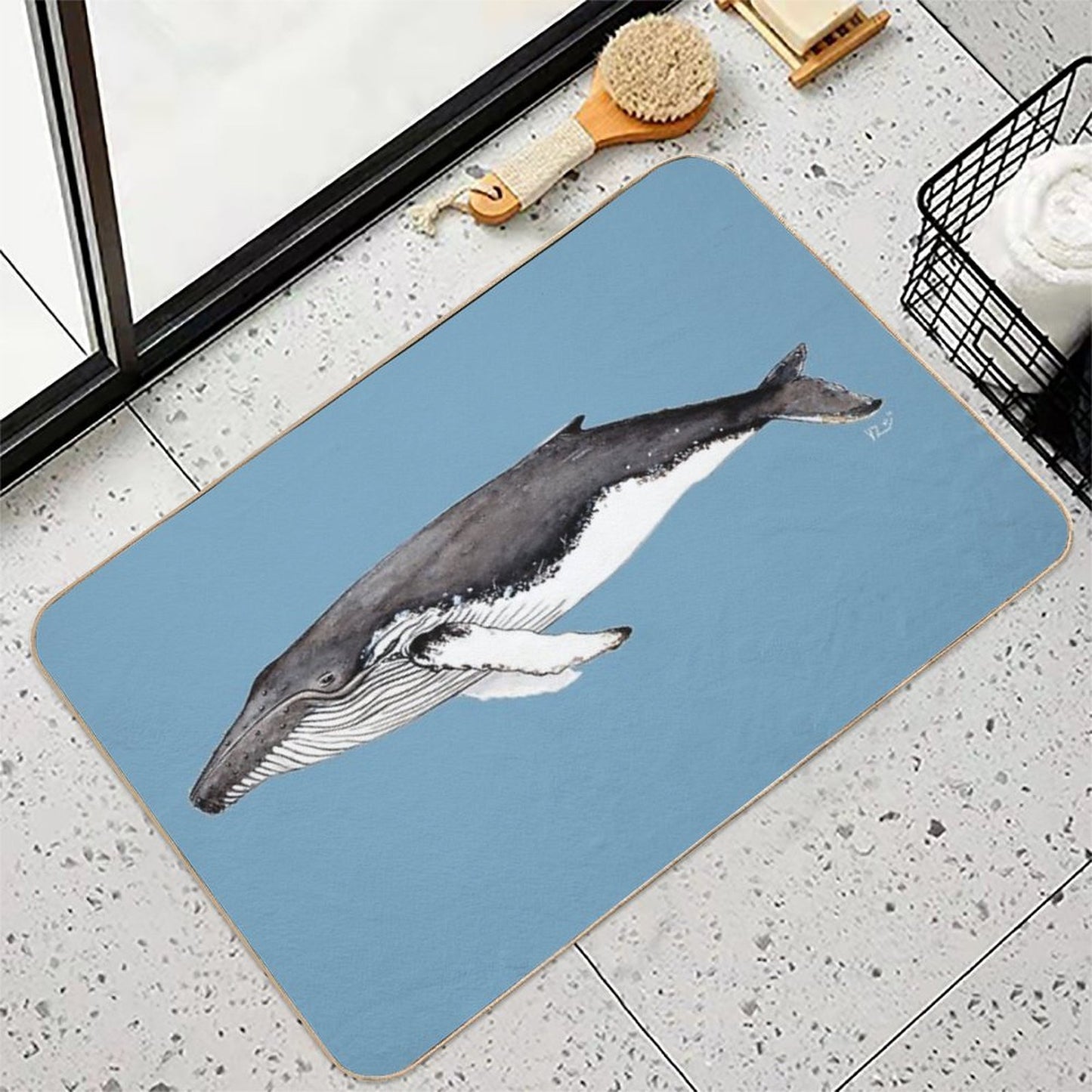 Humpback Whale  Easy Maintenance Bath Mat