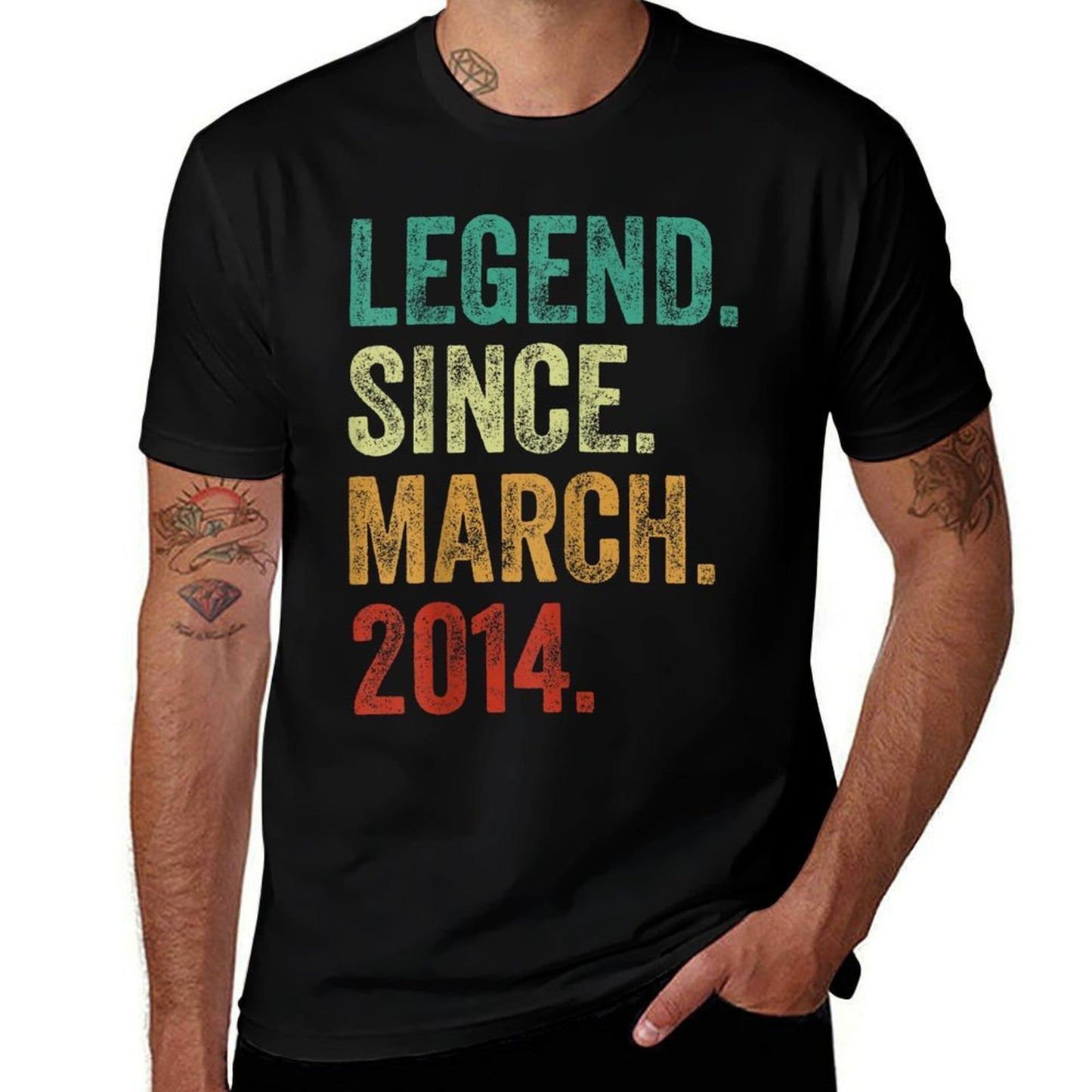 11 Years Old Legend Since March 2014 11th Birthday  Cotton T-Shirt