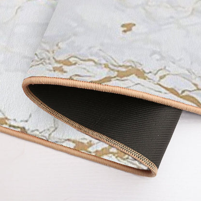 White And Gold Marble  Repositionable Bath Mat