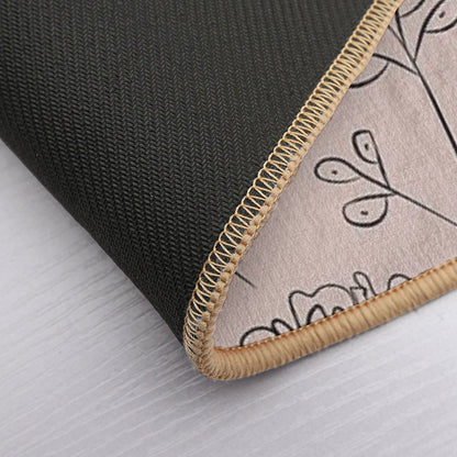 Aesthetic Simple Modern Nude Floral Design  Odorless Bath Mat