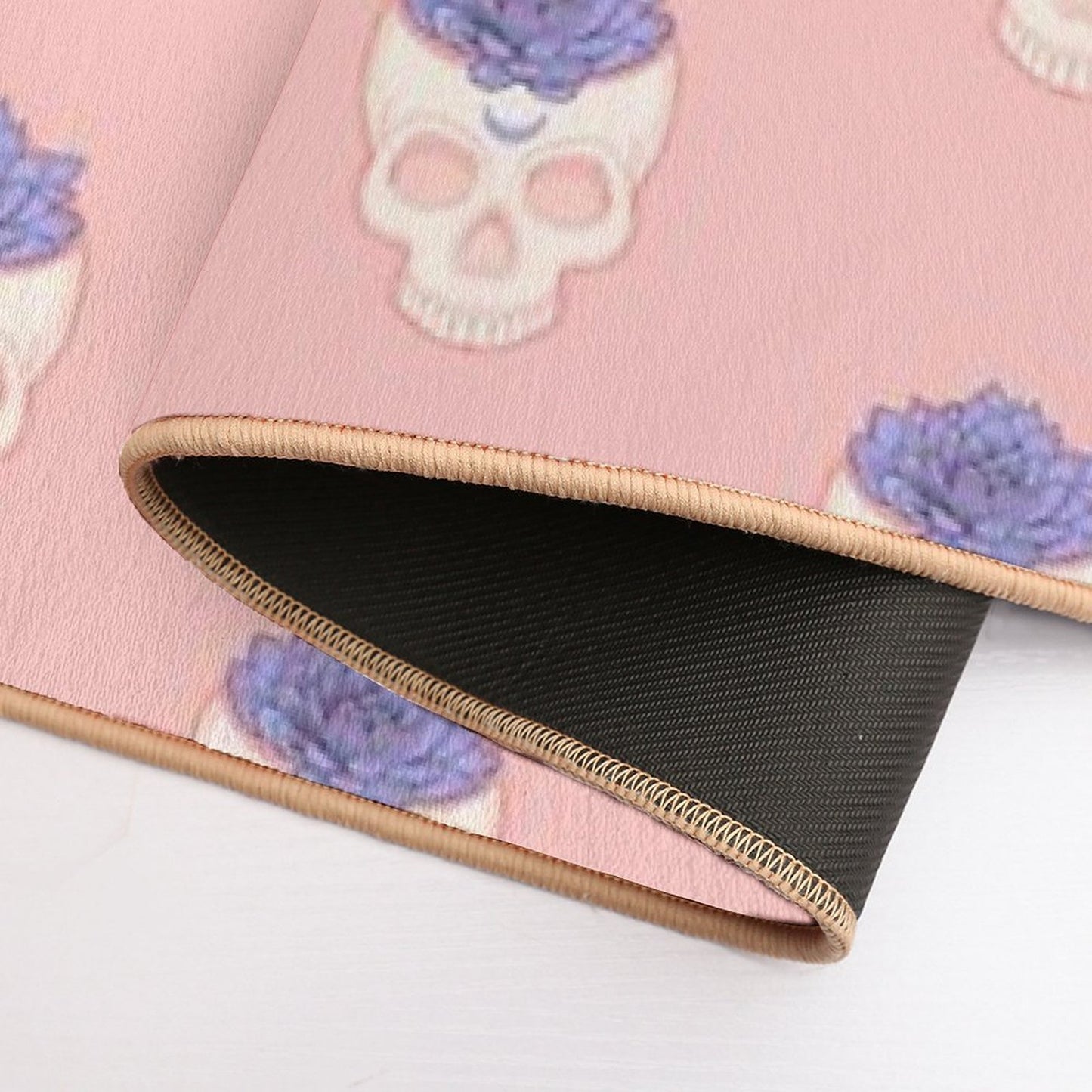 Skull Succulent  Lilac Purple  Non-Slip Bath Mat