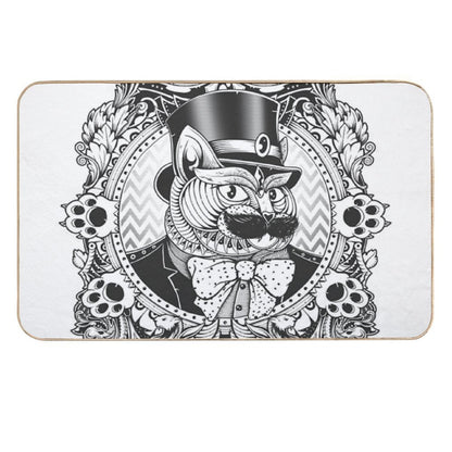 Hipster Mustache Cat  Eco-Friendly Bath Mat