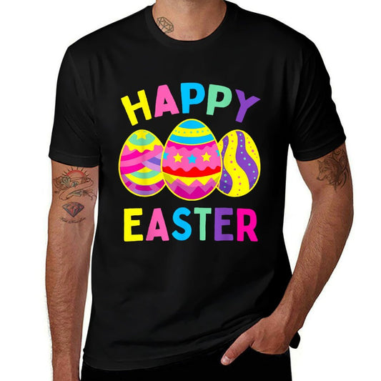 Happy Easter Day, Cute Colorful Egg Hunting Women Boys Girls  Odor-resistant T-Shirt