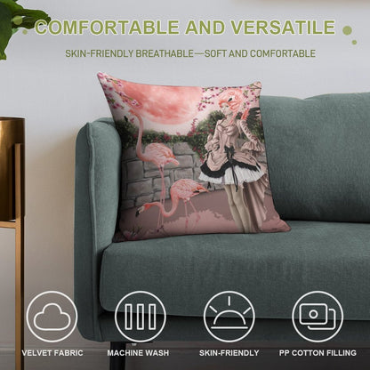 Flamingo Fairy - Pink Moon Soft Home Decor Throw Pillow