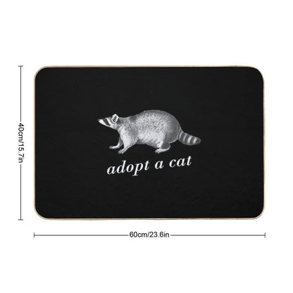 Adopt A Cat Funny Raccoon Wild Animal Design  Anti-Trip Bath Mat
